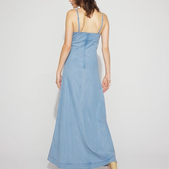 NEW $180 WHBM Chain Detail Denim Maxi Dress - Picture 5 of 8